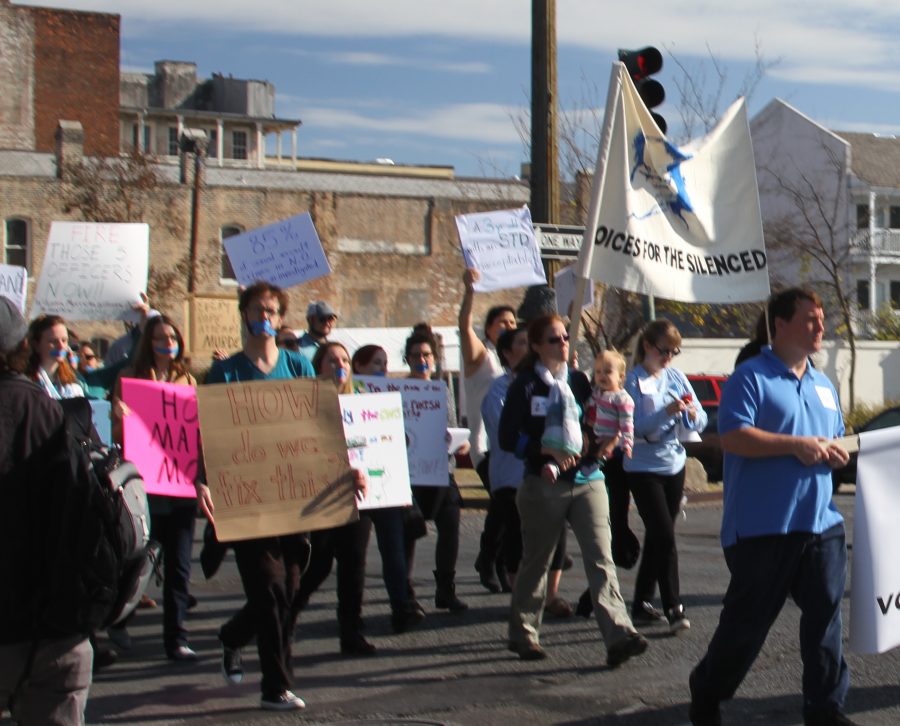 March for Survivors Protest 2014, activism and language frequently collide in universities. Photo credit: The Maroon