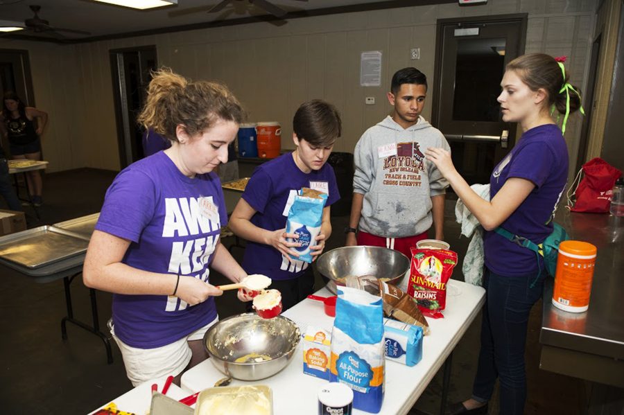 Students bake homemade cookies from scratch during the retreat. Students prepared all the food for the weekend from scratch under the direction of Sr. Madonna Baudier. Photo credit: Courtesy of Diane Blair