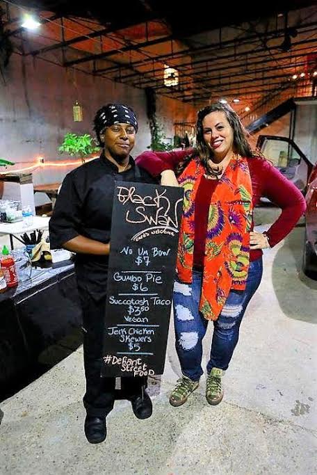 Chef Nikki Wright and General Manager Shana Turner, founders of the Black Swan Food Experience show off their menu for the day. Restaurants are like these are popping up all over New Orleans. Photo credit: Courtesy of Black Swan Food Experience