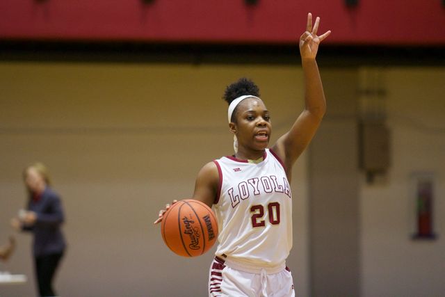 Senior guard, Kylah Jones calls a play during their game on Jan. 26. The Wolf Pack defeated Faulkner University 79-54 on Saturday. Photo credit: Marisabel Rodriguez