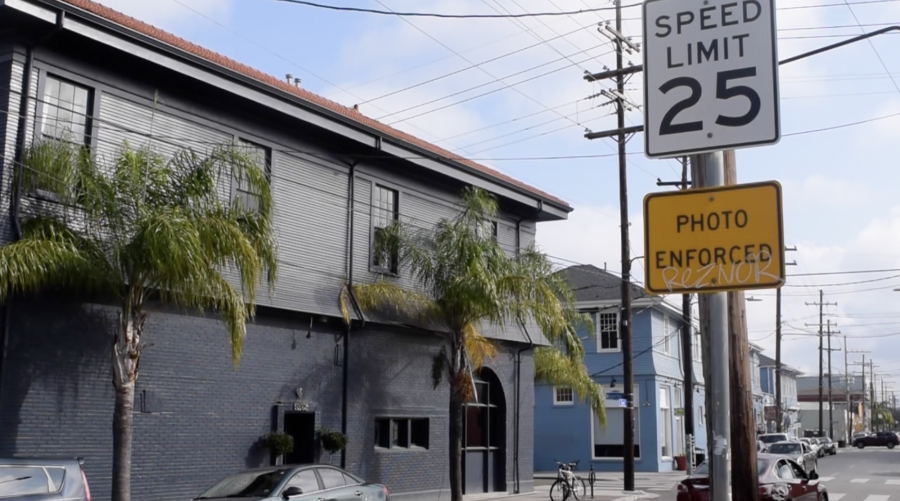 The 4000 block of Freret Street features a school zone traffic camera at the intersection of Freret St. and Upperline St. Samuel J. Green Charter School is the closest school in the area. Photo credit: Raymond Price