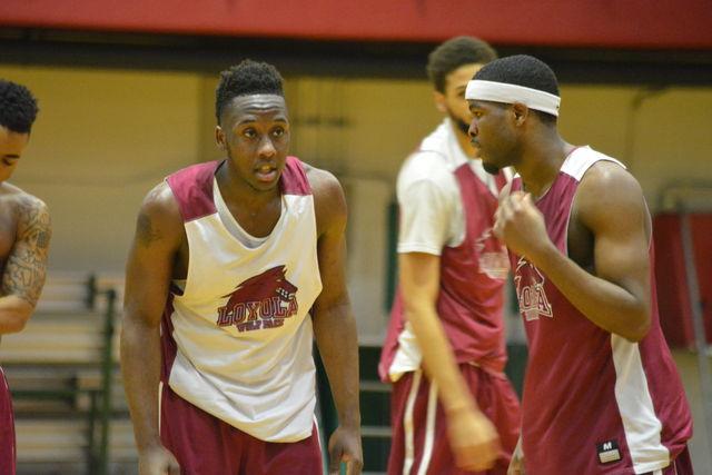 TreVon Jasmine, computer science sophomore, at practice with Nick Parker, business junior. The Wolf Pack wrapped up their season with a 86-71 loss against William Carey College on Friday. Photo credit: Davis Walden