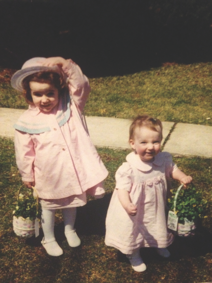 Caroline Fenton, English junior, and her sister celebrate Easter as young girls. Family plays an important role in Fentons Easter traditions.