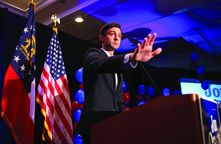 Democratic candidate Jon Ossoff addresses the crowd during his election night party at the Westin Atlanta Perimeter Hotel on Tuesday, June 20, 2017, in Atlanta. Ossoff did not win, but other Democrats are. (Jason Getz/Atlanta Journal-Constitution/TNS) Photo credit: Tribune News Service
