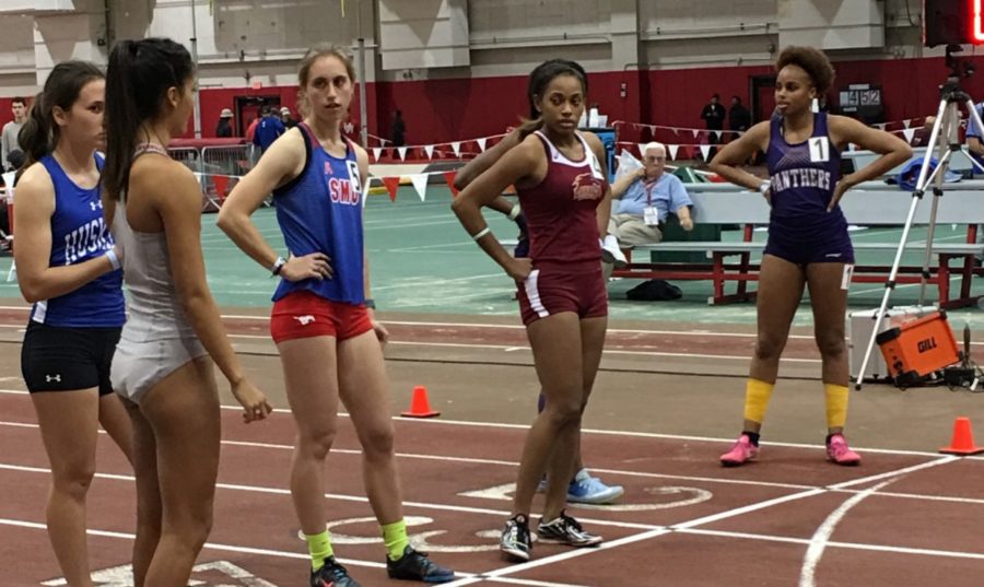 Mass communication junior, Leah Banks before one of her events at the Houston Invitational Jan. 26 2018. Banks went on to break program records in the penatholon and the long jump. Photo by LOYOLA NEW ORLEANS ATHLETICS/Courtesy