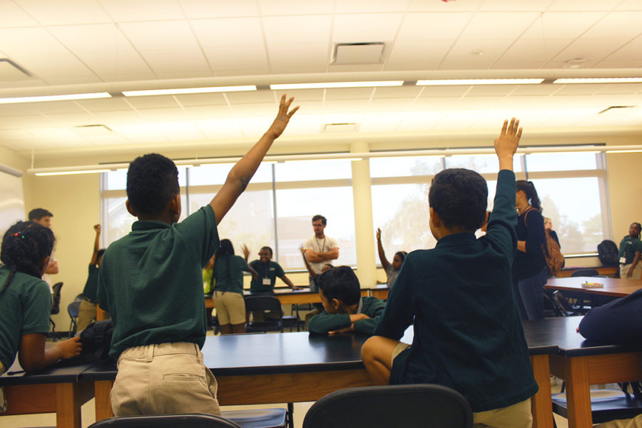 Lawrence D. Crocker College Prep School students participate in Philosophy for Kids, a community outreach program run by Loyolas Philosophy Department, in a classroom at the prep school October 1, 2017, in New Orleans. OANH NGUYEN/Courtesy.
