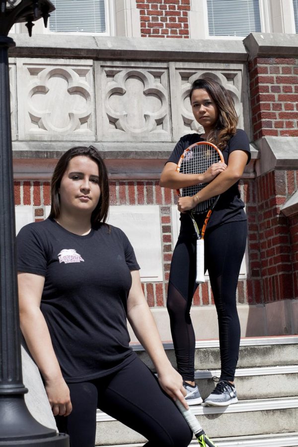 Koral Martinez, biology junior, and Isabel Junqueira, economics junior, are the veteran leaders on the Loyola tennis team. Both players helped create a tennis culture at Loyola. Photo credit: Angelo Imbraguglio