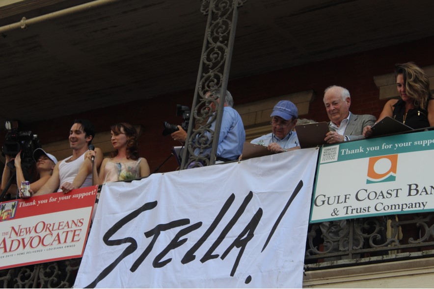 The NOLA Project’s Cecile Monteyne as Stella and a panel of celebrity judges for the Stella shouting contest. Photo credit: Catie Sanders