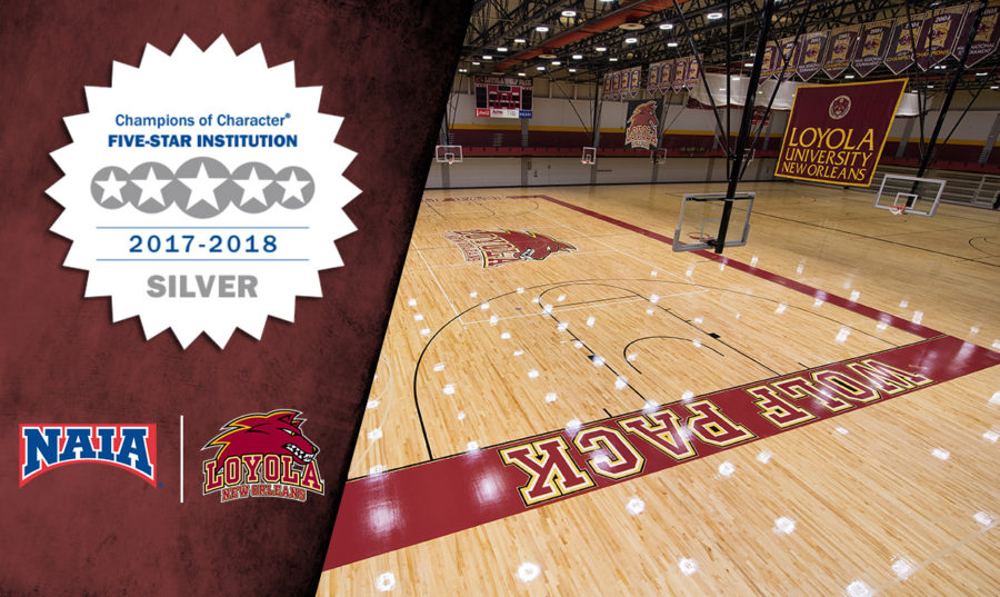 Loyola was named a National Association of Intercollegiate Athletics Champion of Character Five-Star Institution for the tenth year in a row. For the 2016-2017 athletic year Loyola was in the gold category, where as this year the school was named to the silver category. Photo credit: Loyola New Orleans Athletics