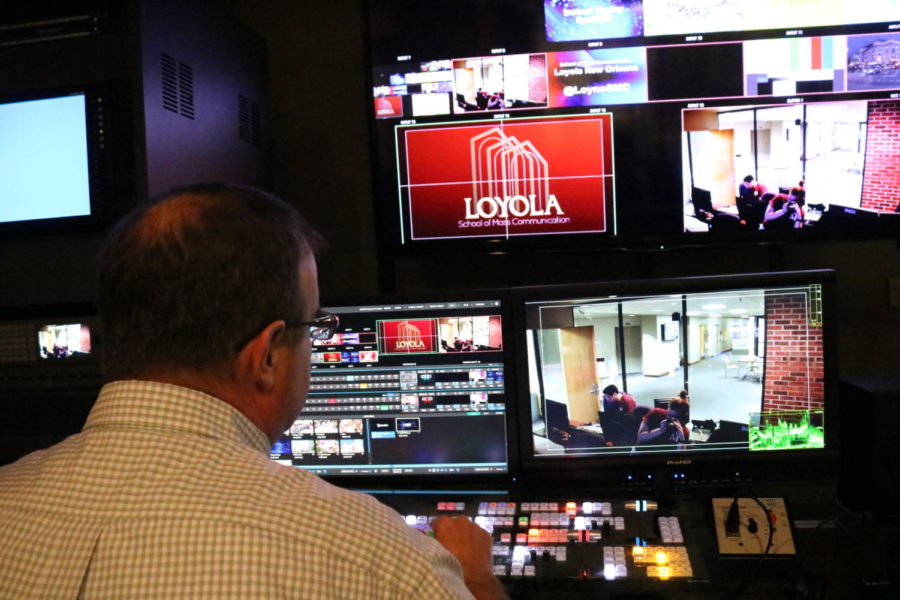 Professor Dupont works in the new SMC Producer Lab. Students interested in broadcast will be working with the new equipment. Photo credit: Sidney Ovrom