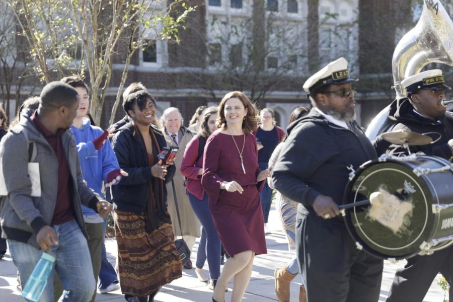 A second line procession leads the exit of Missioning Mass. Photo credit: Cristian Orellana