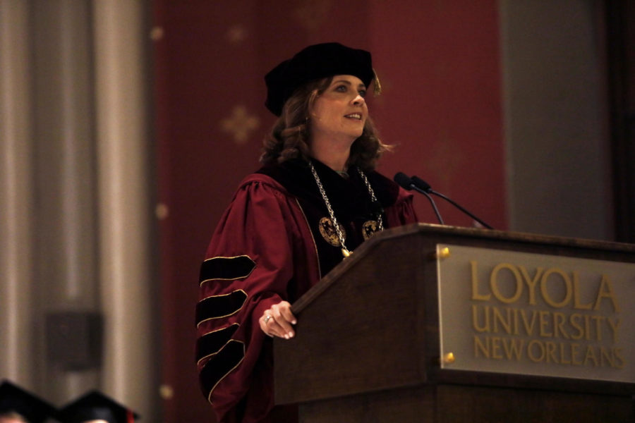President Tetlow speaks to the congregation at the end of the ceremony. Photo credit: Angelo Imbraguglio