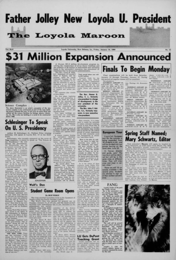 The Jan. 16, 1966 front cover of The Maroon.