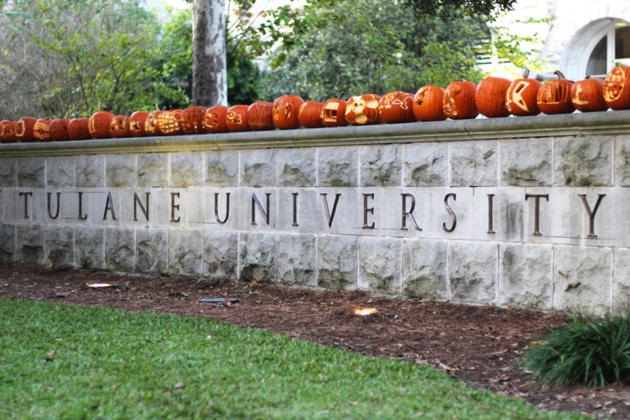 The Tulane University sign off of St. Charles Ave. Photo credit: Cristian Orellana
