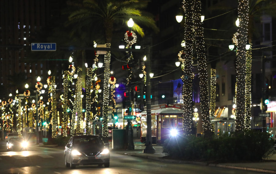 christmas lights along canal street