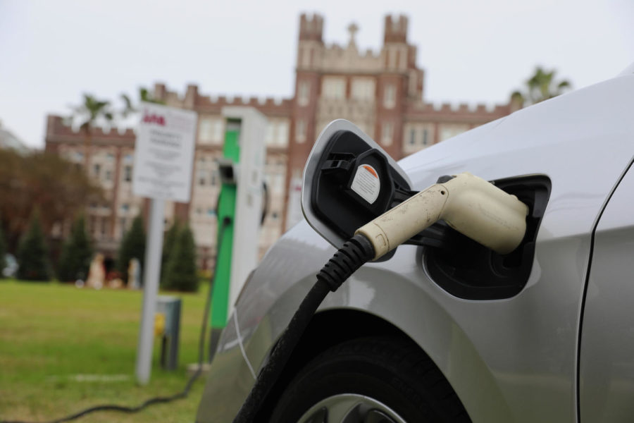 Some cars rely on batteries rather than conventional fossil fuel. Some schools, including Loyola, have charters to accomadate these vehicles. Photo credit: Andres Fuentes