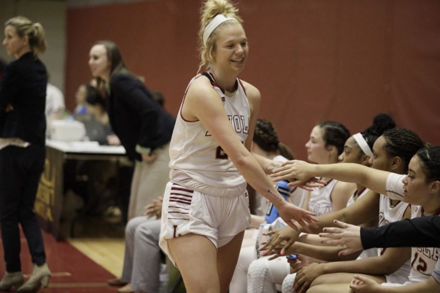 Psychology senior Megan Worry had another notable night this season, grabbing a career-best 15 rebounds along with nine points and four blocked shots. Photo credit: Andres Fuentes