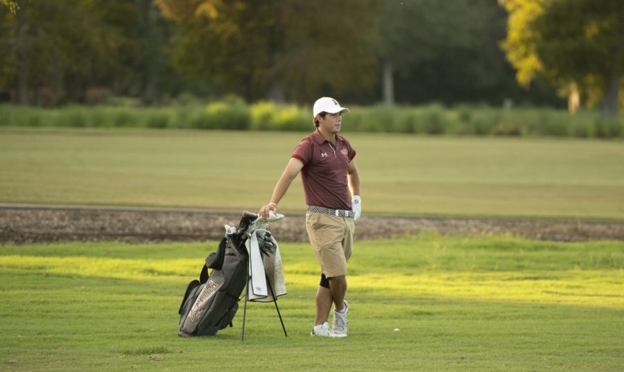 Business senior Philip Nijoka also picked up an individual win at the Wolf Pack Invitational, adding to his medal collection. He shot 73 in the first round and 67 in the second round, earning his first ever weekly conference award. Photo credit: Loyola New Orleans Athletics