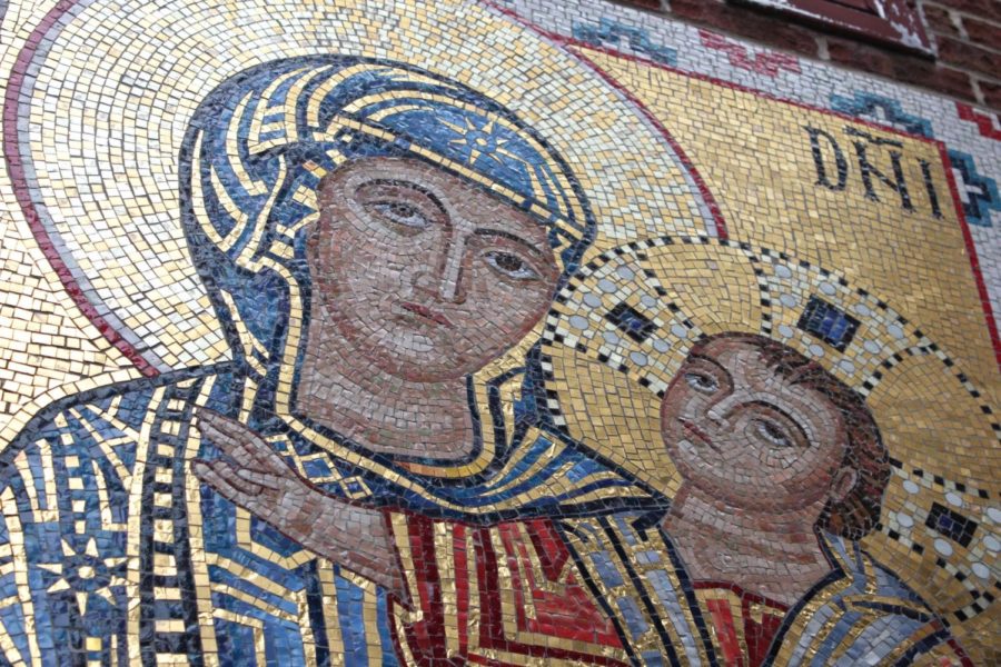 This image of Jesus and Mary that stands on Loyola's campus is a copy of the original image St. Ignatius and his companions made their original vows to. According to certain polls, more Americans are not identifying as religious. Photo credit: Cristian Orellana