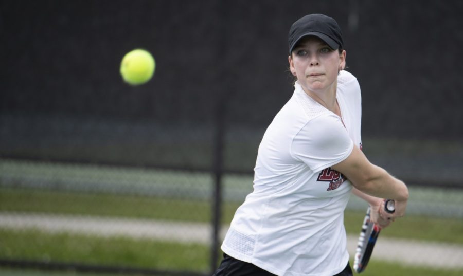 Freshman Chandler Harmon that helped earn a narrow 5-4 victory over LSU-Alexandria. The team now has a 9-6 record. Photo credit: Andres Fuentes