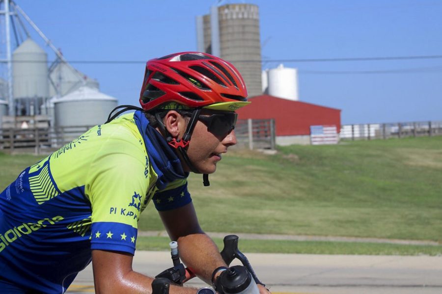 Will Ingram, mass communication junior, bikes. Ingram biked across the country this summer in support of the Ability Experience.