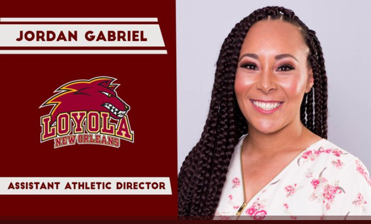 The Athletic Department named Jordan Gabriel as the new Assistant Athletic Director.  Gabriel joins the Wolf Pack from Texas A&M Texarkana.  Courtesy of Loyola Athletics