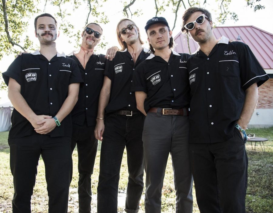 Duncan Fellows, Austin-based indie rock band, pose for a portrait after performing at Voodoo Fest on Sunday, October 27.