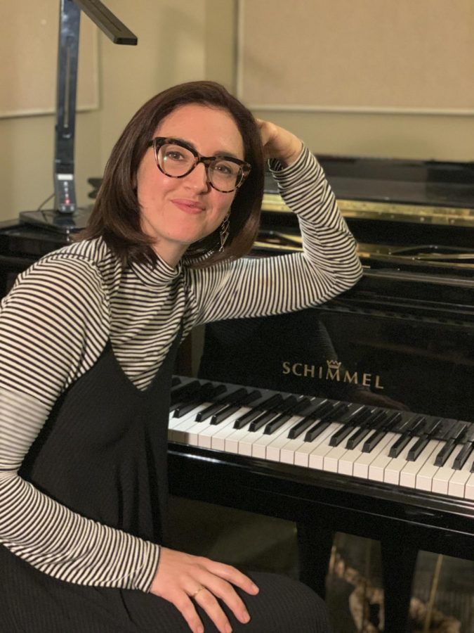 Jenna McSwain, popular and commercial music professor, poses for a portrait. She loves the inspiration in the college setting. Photo credit: Sofia Santoro