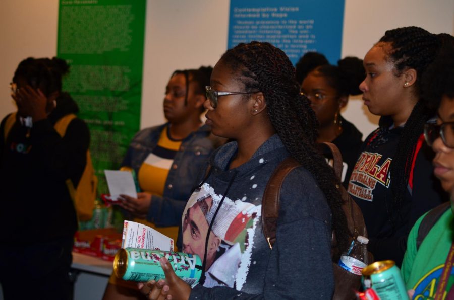 Students commemorate what would have been the 25th birthday of Trayvon Martin on Feb. 6. The Arizona tea and the Skittles they have was a symbol of his innocence during his aggressor, George Zimmerman's trial. Gabriella Korein/The Maroon.