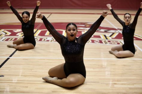 Loyola dance team members perform their conference routine on Feb. 1, 2020. Photo credit: Andres Fuentes