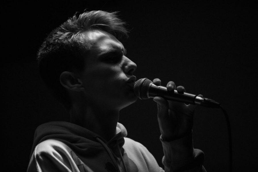 Loyola sophomore Zach Smallman performs at Gasa Gasa. His performance was on Valentine's Day. Photo credit: Michael Bauer