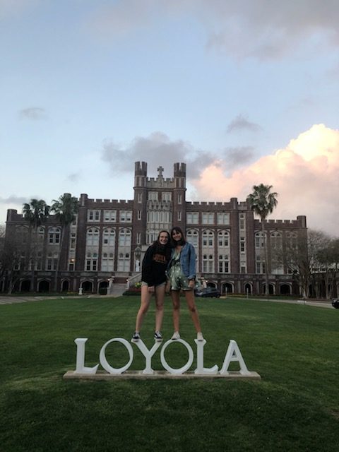 International Student in front of Loyola
