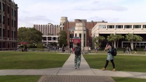 Loyola students walk on campus