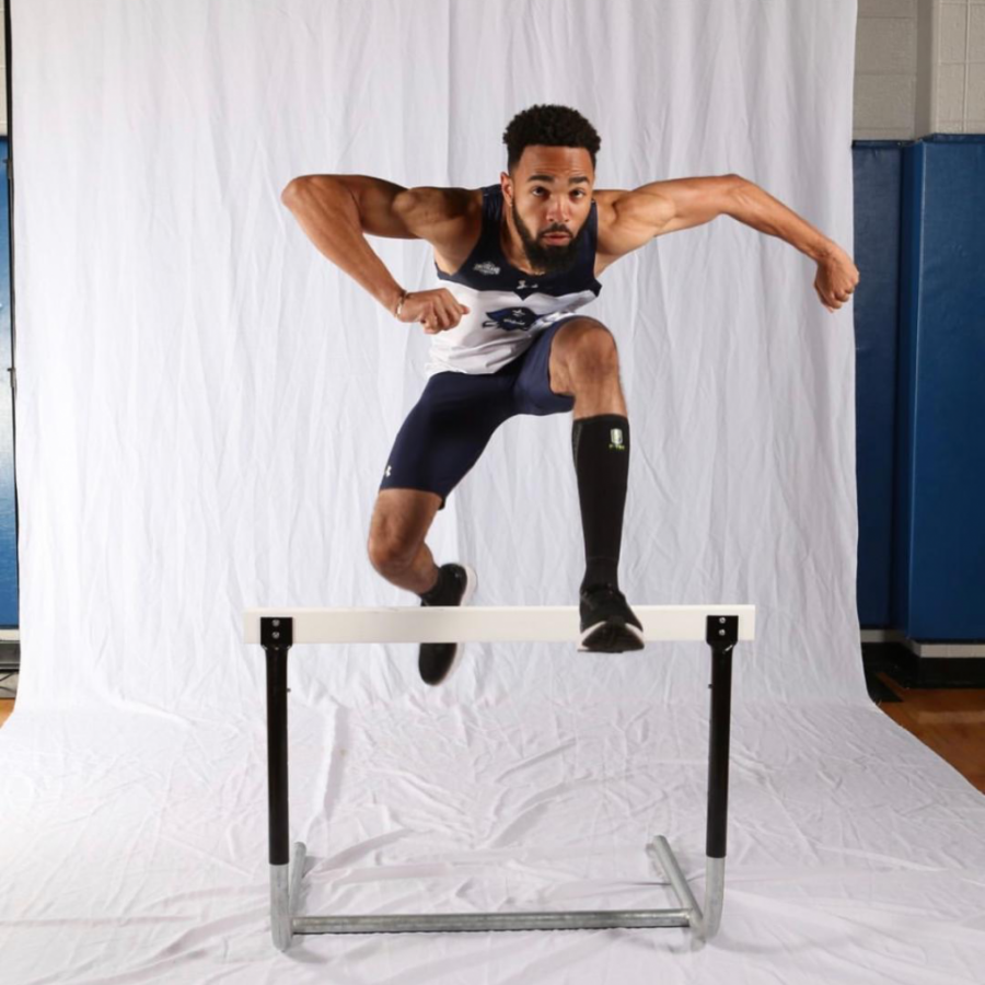 Harrison Charles Coleman, a track-and-field athlete at UNO poses for a photoshoot. Coleman was looking forward to the rest of his junior season as a hurdles runner before the COVID-19 outbreak cut the collegiate athletics season short.