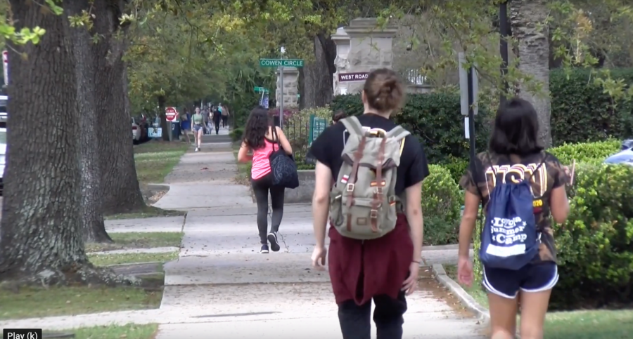 Students are seen walking near Loyolas campus on Fri. March 13, 2020. 100 year old veteran has walked hundreds of miles for charity. 