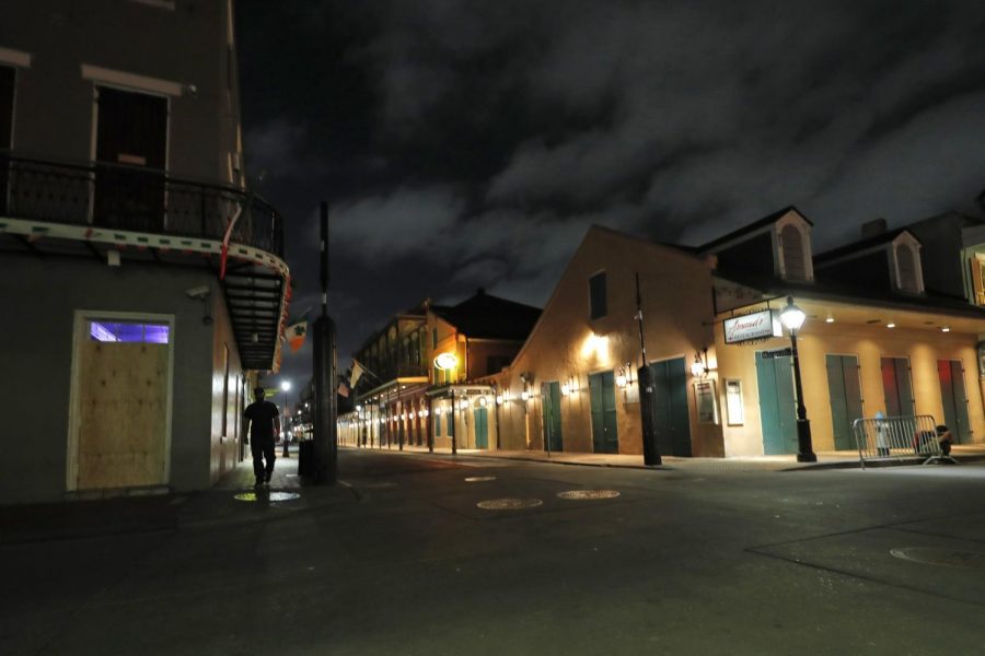 A typically full Bourbon Street sits empty.