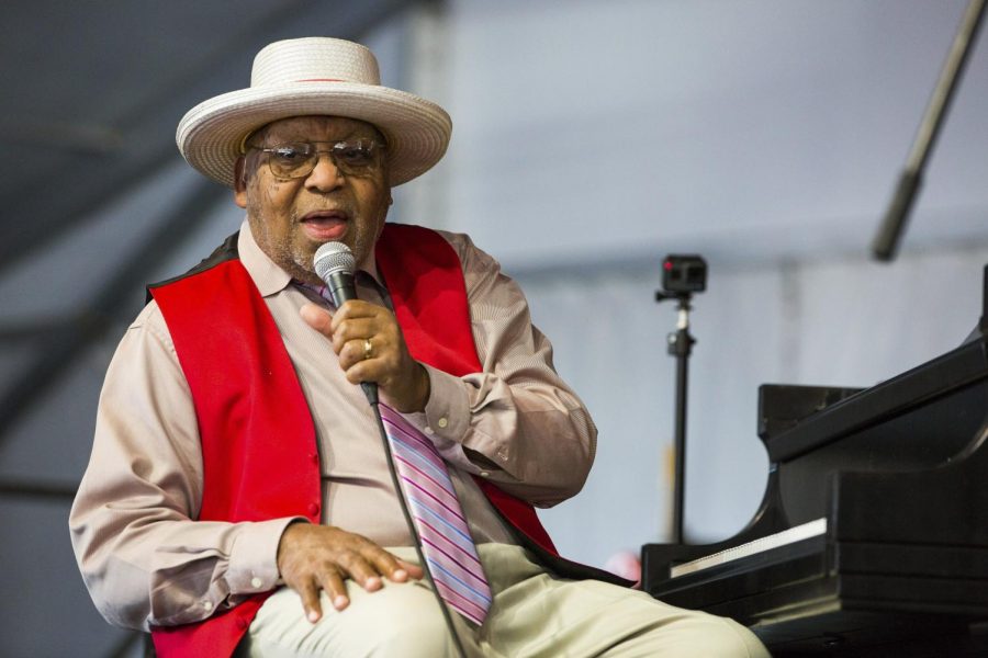 This April 28, 2019, file photo, shows Ellis Marsalis during the New Orleans Jazz & Heritage Festival in New Orleans. New Orleans Mayor LaToya Cantrell announced Wednesday, April 1, 2020, that Marsalis has died. He was 85. (AP Photo/Sophia Germer, File)