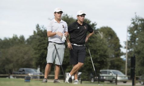 Philip Nijoka, business junior, and Mark Nijoka, finance junior, finished participate in the Desert Intercollegiate on March 27, 2018. The Athletic Department had to cancel the annual Golf Outing for 2020 due to COVID-19. Courtesy of Wolf Pack Athletics.