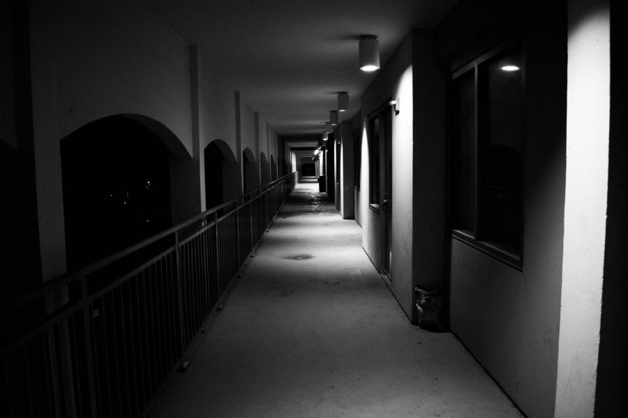 A hallway outside Cabra Hall on Loyolas Broadway campus sits empty in October 2019. Due to the rise of COVID-19, Loyola removed upperclassmen from on-campus housing for fall 2020, leading to frustration and concern among students. Photo credit: Michael Bauer