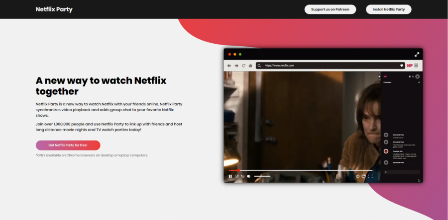 This photo is a screenshot of Netflix Party, one of the ways you can hang out with your friends virtually.