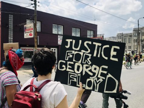 Protestors walk toward NOPD headquarters in Downtown New Orleans on Saturday, May 30 during a protest against the death of George Floyd in Minneapolis Police Custody. Photo credit: Jade Myers