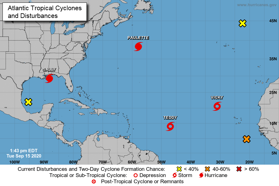 Loyola plans to open campus up to normal operations after Hurricane Sally shifted East. The latest predictions said it is no longer impacting the New Orleans area, according to a university email. Photo credit: National Hurricane Center