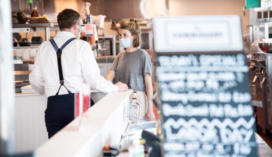 Sara+Brennan+stands+behind+the+counter+at+The+Commissary%2C+a+Dickie+Brennan+and+Co.+central+kitchen%2C+market%2C+and+restaurant+on+September+5.+Opened+in+April+of+2020%2C+the+staff+of+The+Commissary+quickly+encountered+unprecedented+challenges+in+the+restaurant+industry.+Photo+credit%3A+Michael+Bauer