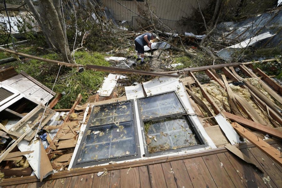 window from hurricane laura