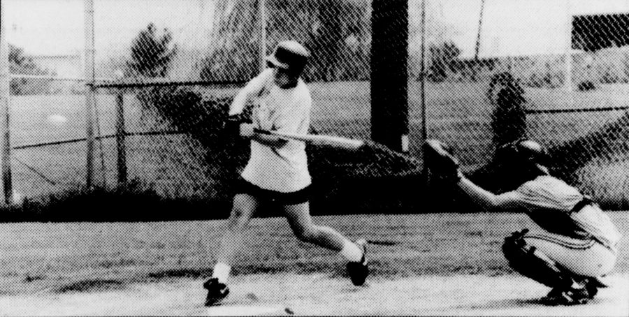 A  Wolf Pack batter swings at a pitch during the spring of 1991. At the time, baseball was Loyolas only varsity sports team, now Loyola has 16.