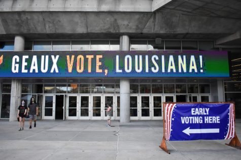 Signage for GeauxVote, taken on October 28, 2020. Primary elections in Louisiana are occurring soon, and GeauxVote provides resources for students to be involved in the voting process. 