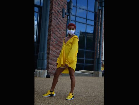 Von LaRae takes to the catwalk in Loyola a la Modes annual fashion show. The members of Loyola a la Mode hope to make this fashion show an tradition on campus. Photo credit: Gabrielle Korein