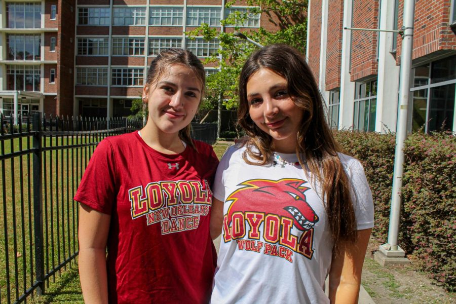 Business freshman Maddie Guerra (left), joined older sister Lexie Guerra (right), a business junior, on Loyolas competitive dance team.