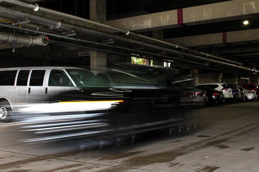 speeding cars in garage