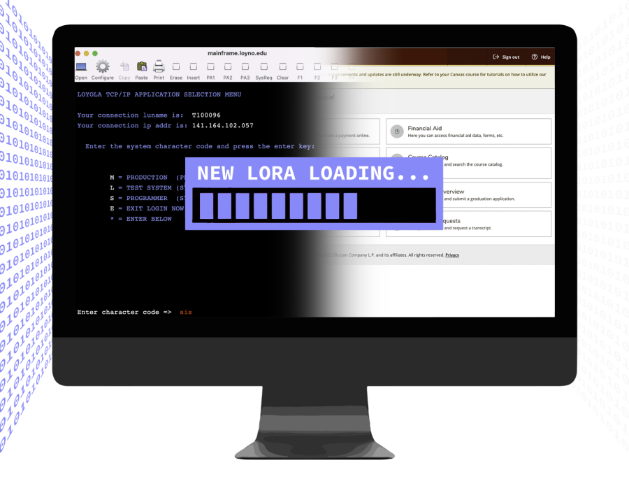 Desktop computer that shows a loading bar titled New LORA Loading